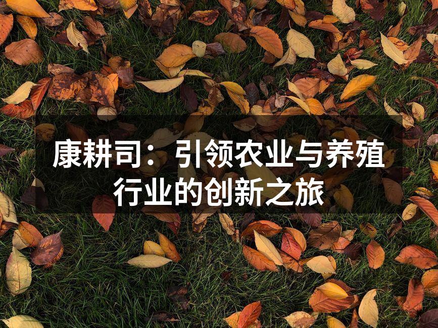 康耕司：引领农业与养殖行业的创新之旅